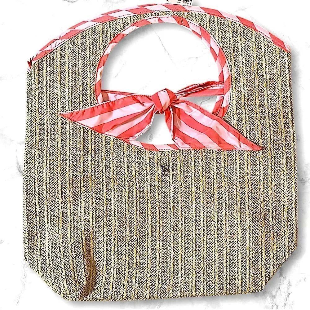 Victoria's Secret Gold and Pink Tote Bag with Bow